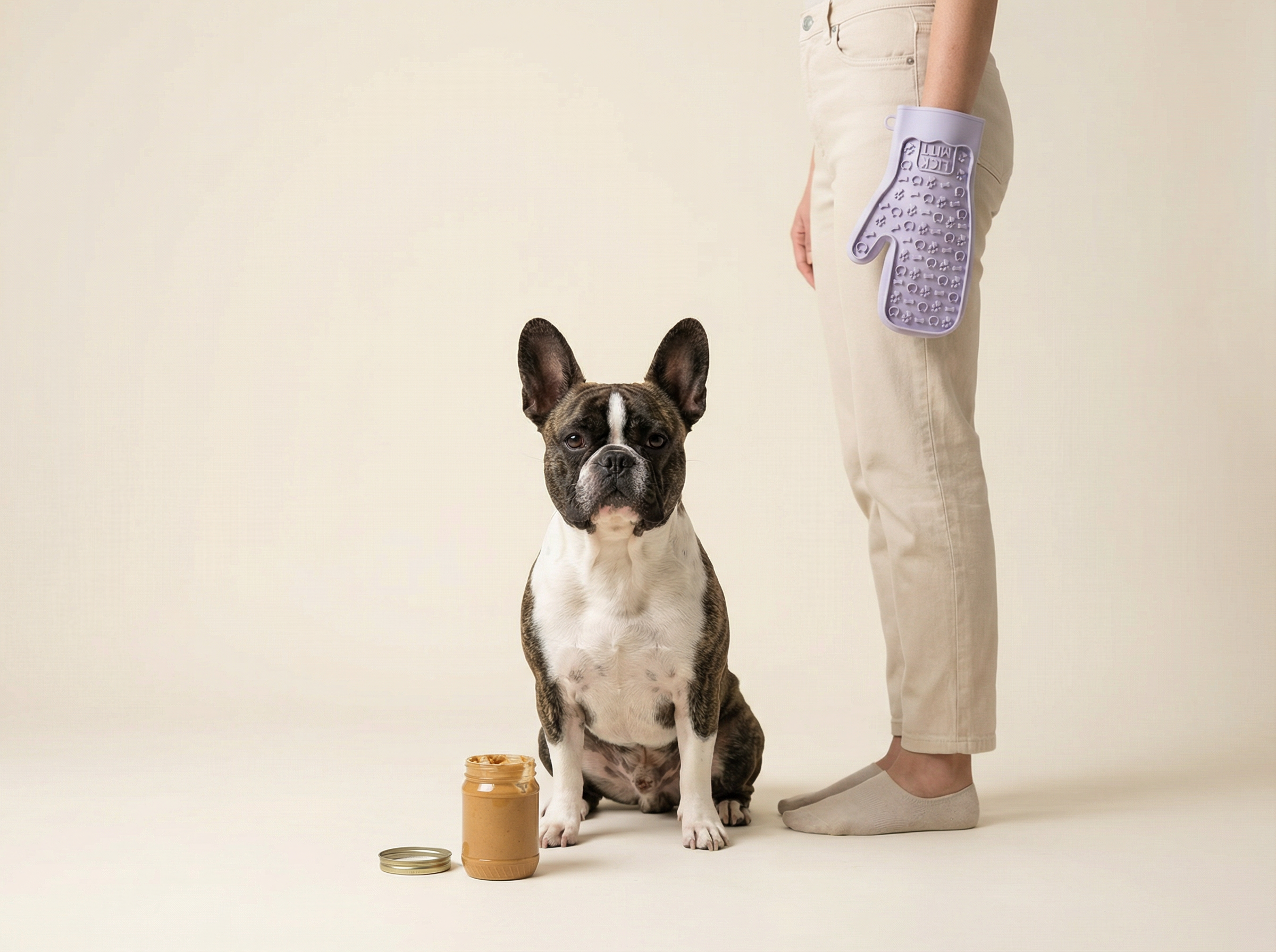 LickMitt® Dual-Sided Calming & Grooming Mitt | Purple