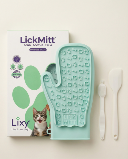 LickMitt® Dual-Sided Calming & Grooming Mitt | Green