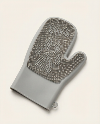 LickMitt® Dual-Sided Calming & Grooming Mitt | Gray