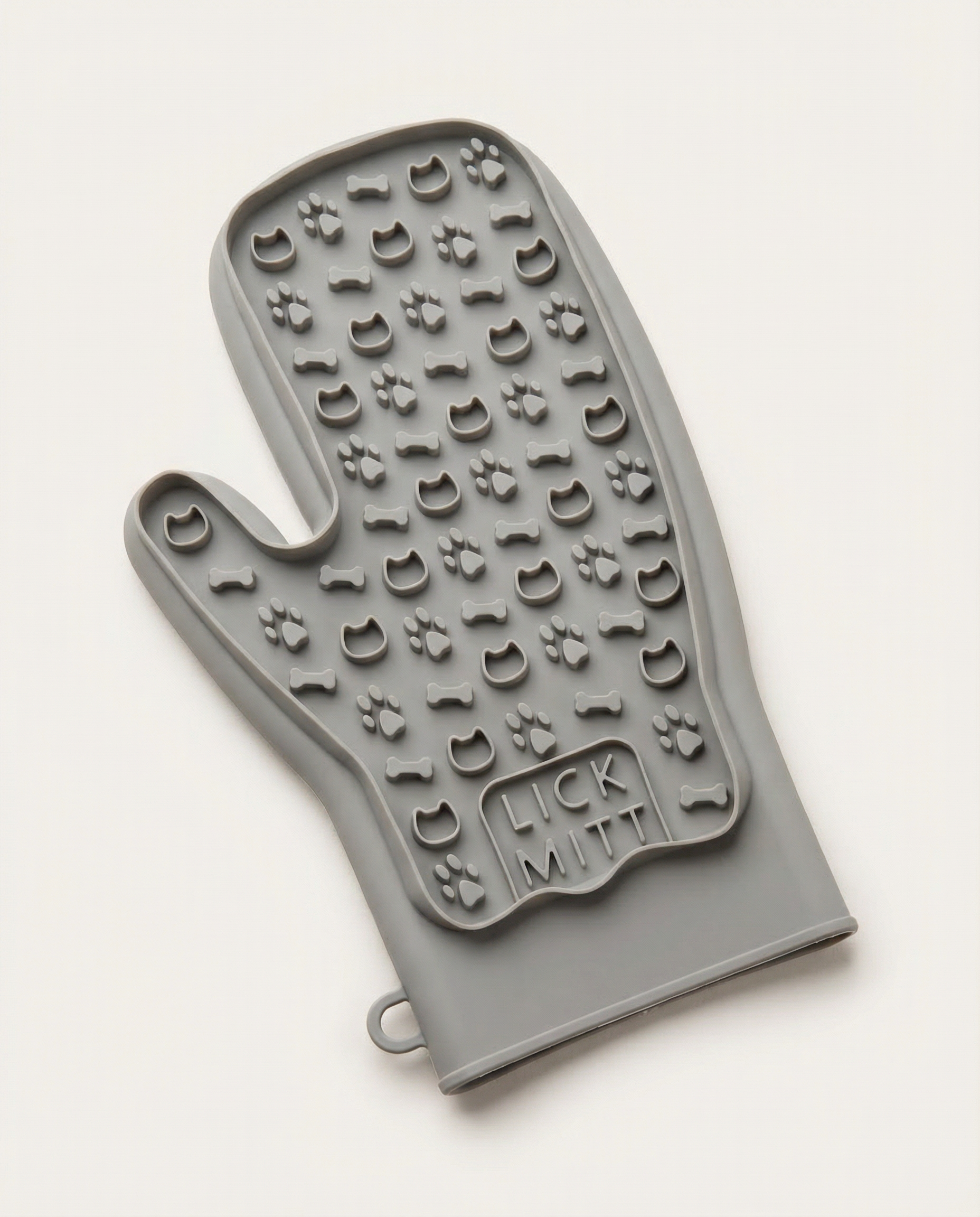 LickMitt® Dual-Sided Calming & Grooming Mitt | Gray
