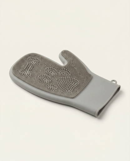 LickMitt® Dual-Sided Calming & Grooming Mitt | Gray