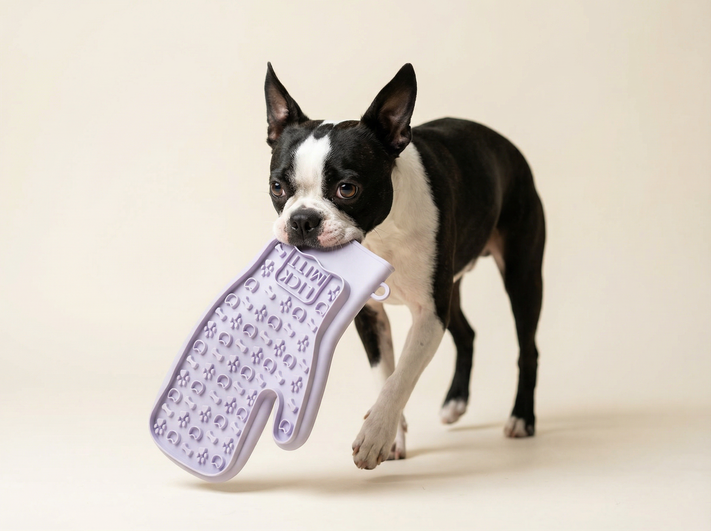 LickMitt® Dual-Sided Calming & Grooming Mitt | Purple
