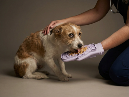 LickMitt® Dual-Sided Calming & Grooming Mitt | Purple